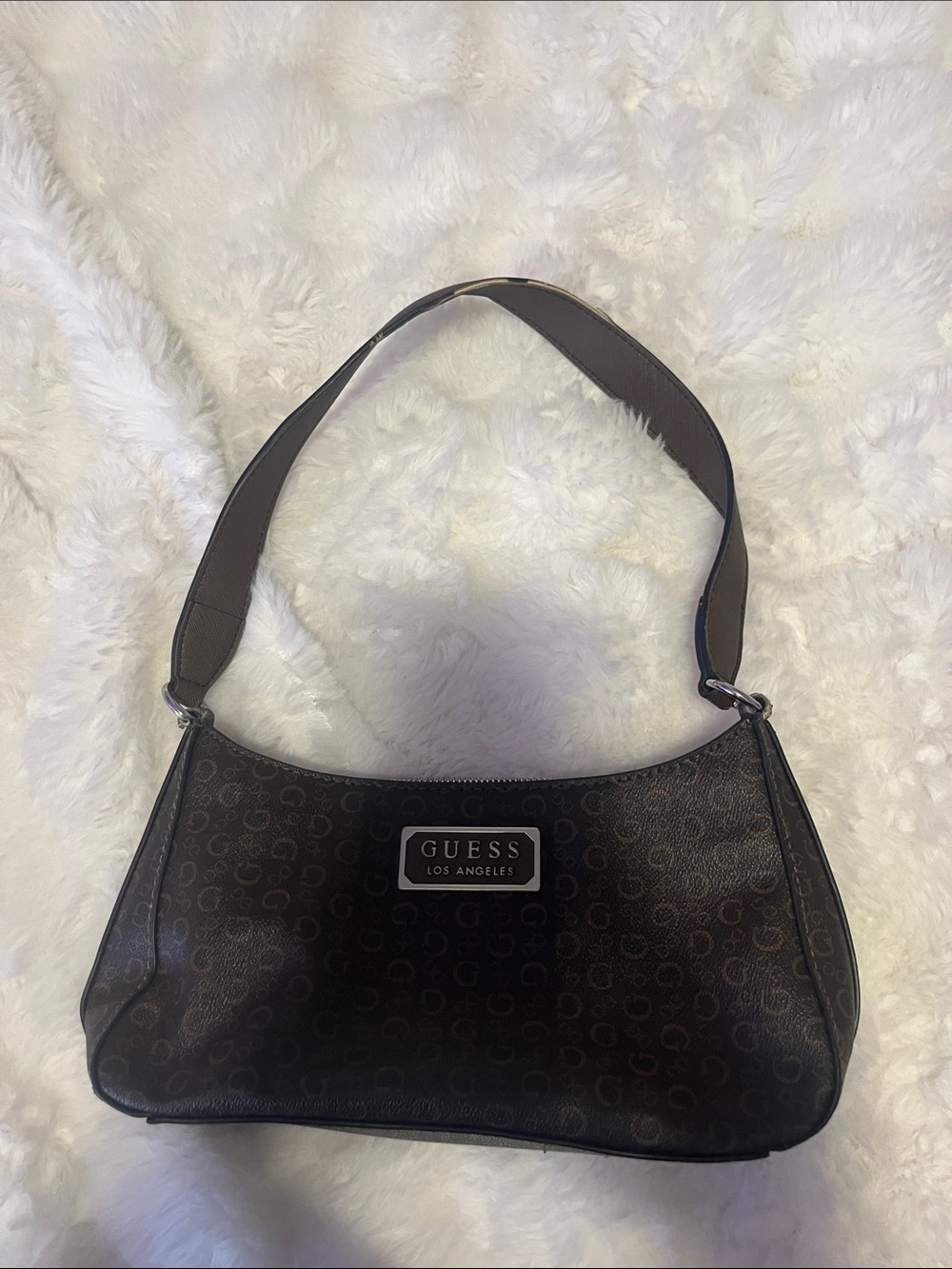 GUESS Brown Los Angeles Signature Shoulder Bag